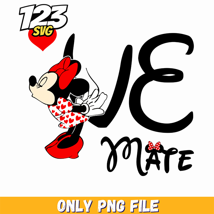 Minnie Love Mate PNG, minnie love png, minnie love heart png