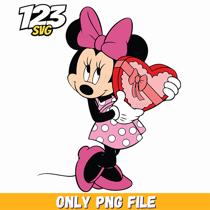 Minnie Valentine Standing PNG, minnie mouse valentine, minnie valentine clipart