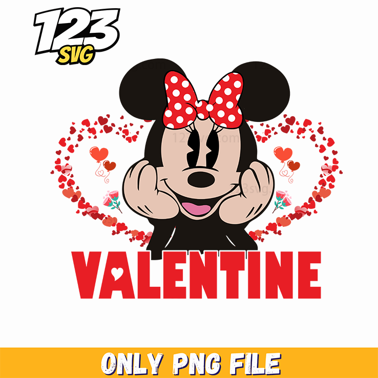 Minnie Valentine Typography Png, Minnie Valentine Png, Valentine Typography Png