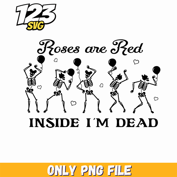 Roses Are Red Skeleton Valentine PNG, skeleton valentine roses are red, red roses skeleton valentine