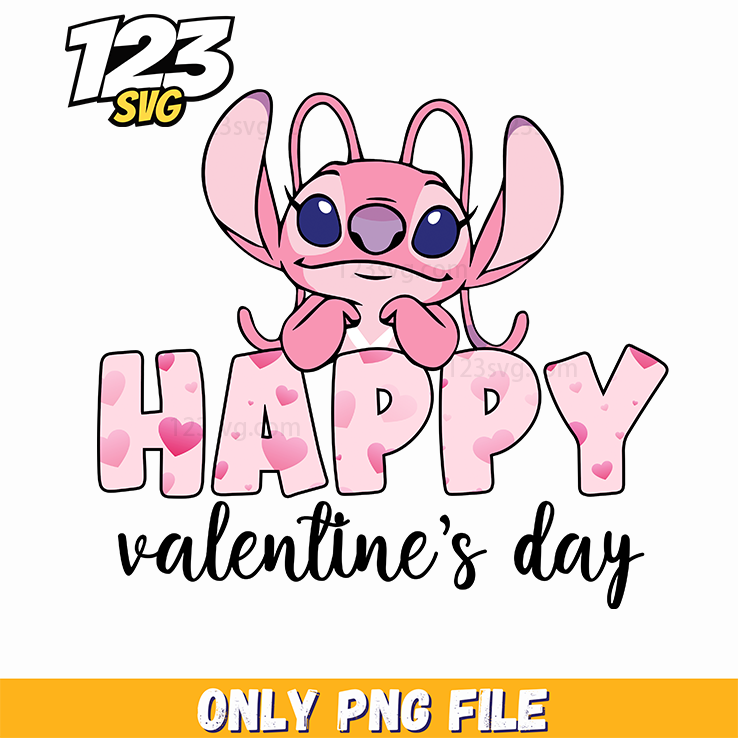 Stitch Happy Valentines Day PNG, stitch valentine png, valentine day stitch clipart