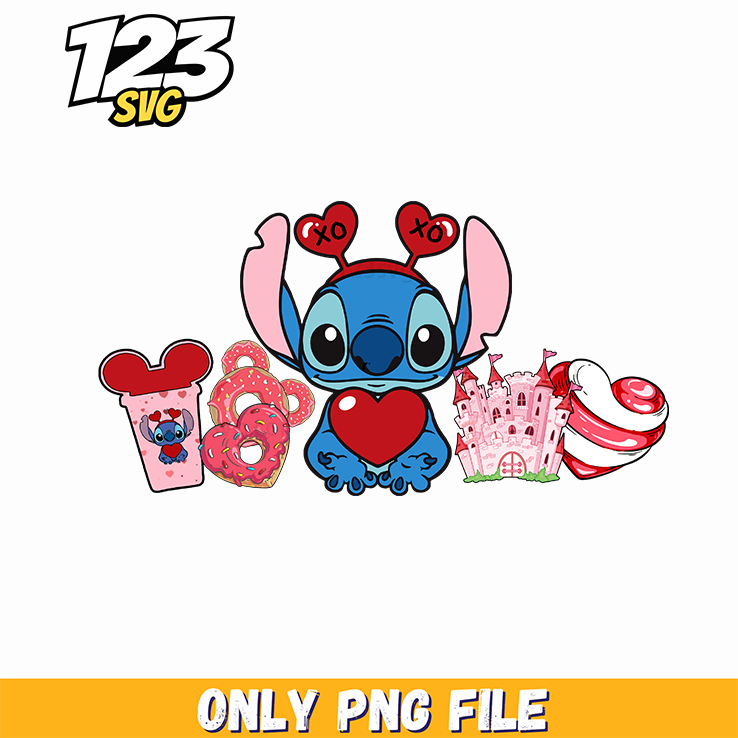 Stitch Valentine Hearts, valentine stitch hearts, stitch valentine day