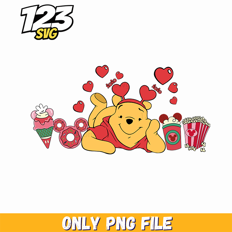 Winnie The Pooh Valentine Friends Png, valentines friends png, pooh bear valentine friends