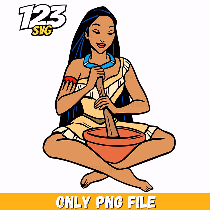 Pocahontas Long Hair Portrait PNG, Long Hair Portrait PNG, Png Portrait