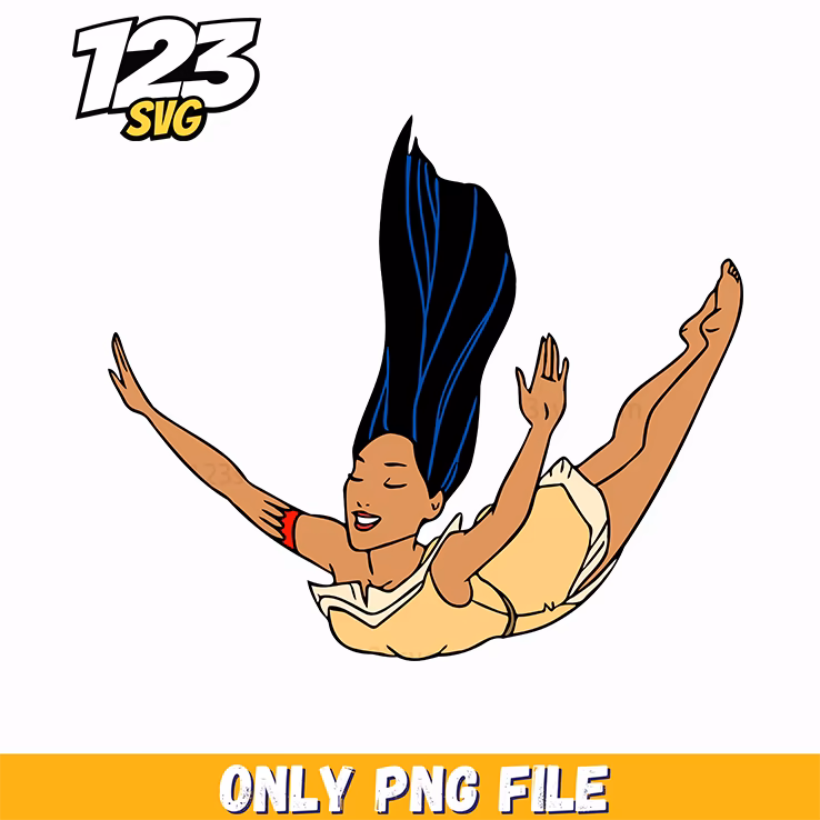 Pocahontas Sitting Side PNG, korean cartoon png, modern vibes boys png