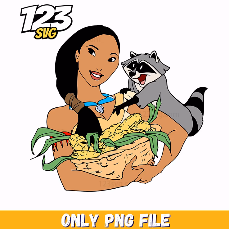 Pocahontas with Meeko PNG, kpop cartoon png, korean cartoons png