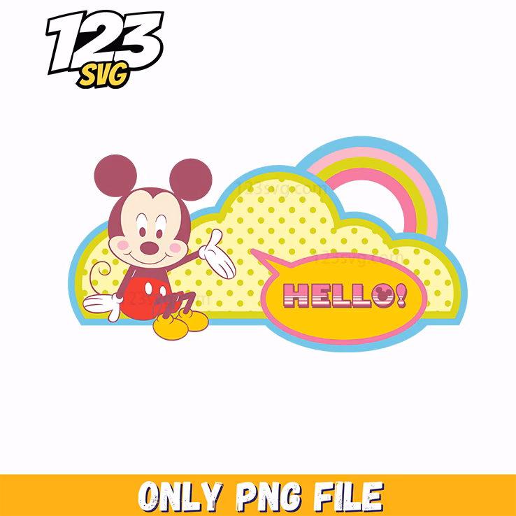 mickey mouse hello png, mickey mouse and friends, hello kitty mickey mouse