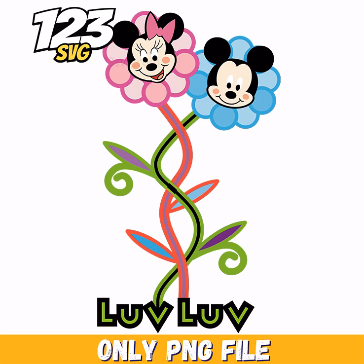 minnie flower png, minnie mouse heart glasses flower png, easter themed minnie mouse floral png