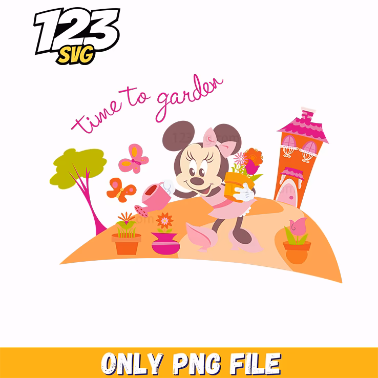 minnie mouse garden png, minnie and all disney princess png, disney cartoon png