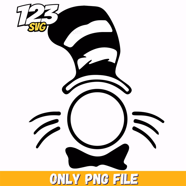 cat in the hat monogram circle dr seuss png, kpop hero png, kpop hunter cat png