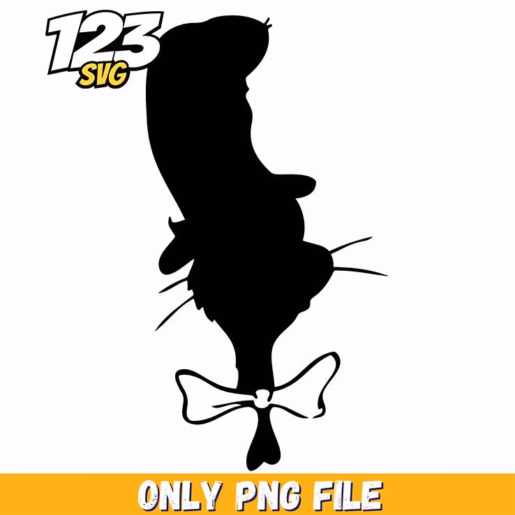 cat in the hat side silhouette dr seuss png, dr seuss characters png, christmas demon hunter png