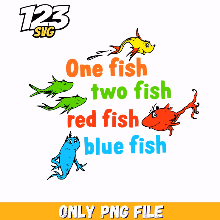 one fish two fish red blue fish dr seuss png, red blue fish dr seuss, one fish red blue fish