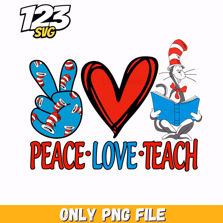 peace love teach dr seuss png, peace love stitch png, dr seuss characters valentine's day png