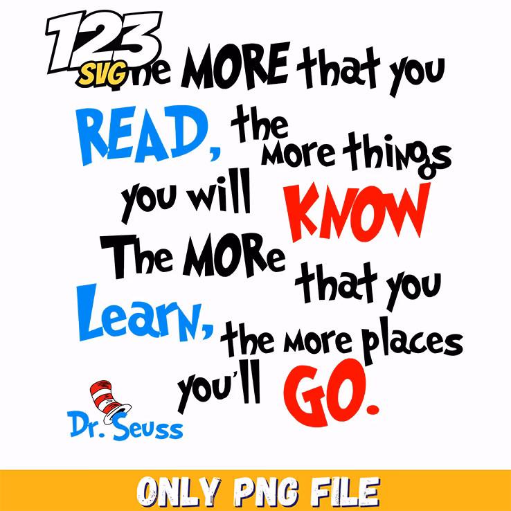 read know learn go dr seuss png, dr seuss characters png, inspirational tree png