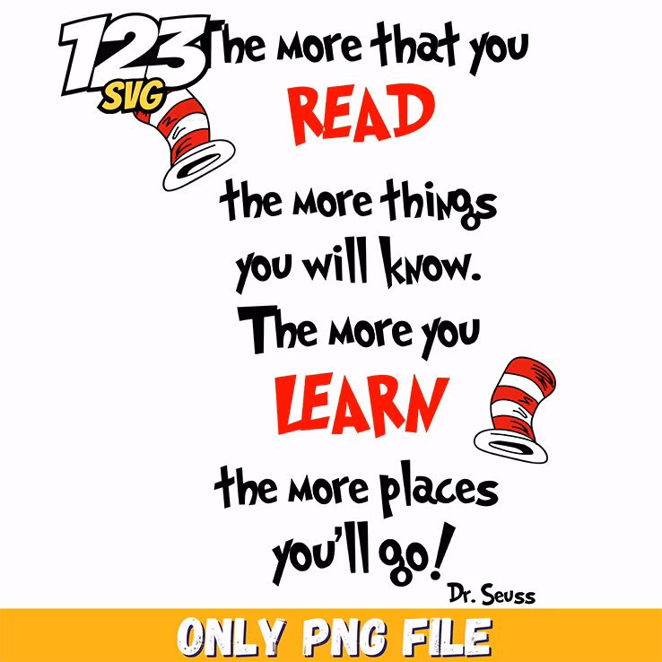 read learn more places dr seuss png, dr seuss characters png, oh the places you'll go png