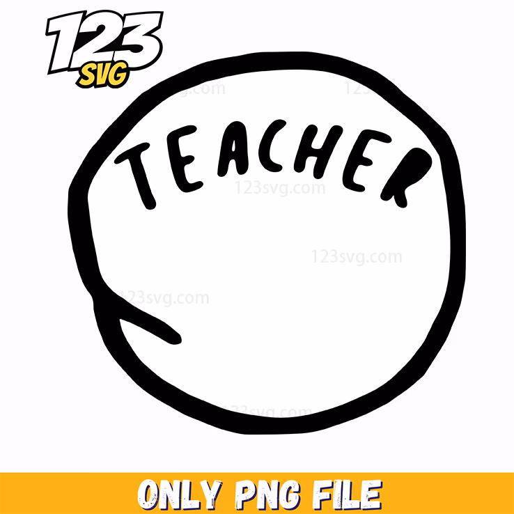 teacher circle design dr seuss png, teacher magic design, teacher design png