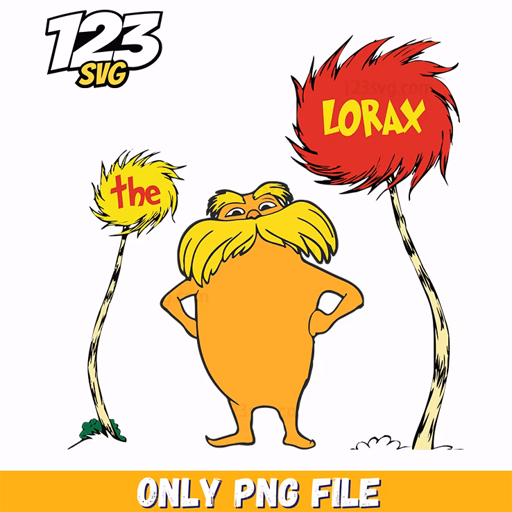 the lorax character dr seuss png, cartoon characters png, dr seuss character