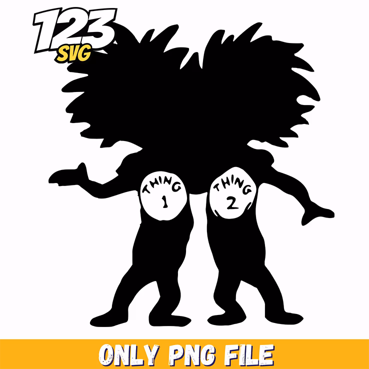 thing 1 thing 2 silhouette dr seuss png, dr seuss characters png, dr seuss friends valentine png