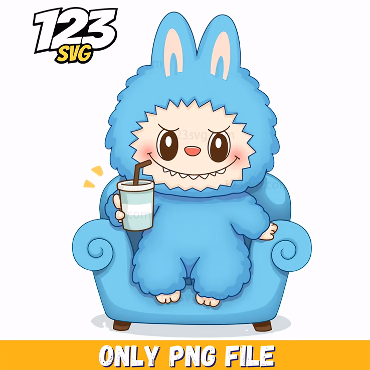 blue couch labubu png, labubu characters png, labubu png