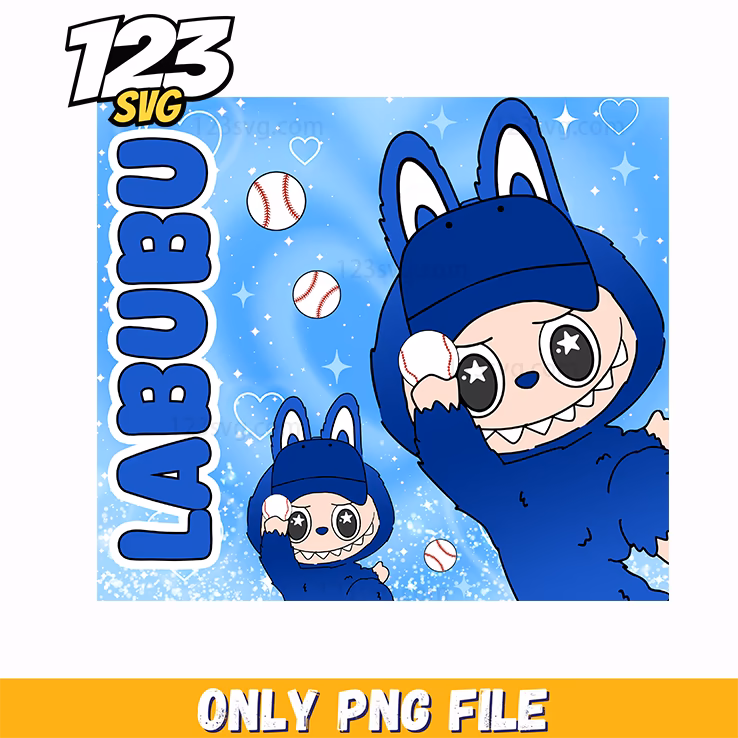 blue aesthetic bow labubu png, labubu purple dress png, popmart labubu png