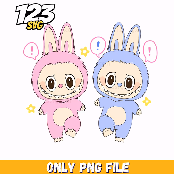 blue pink labubu duo png, labubu duo png, labubu duo png
