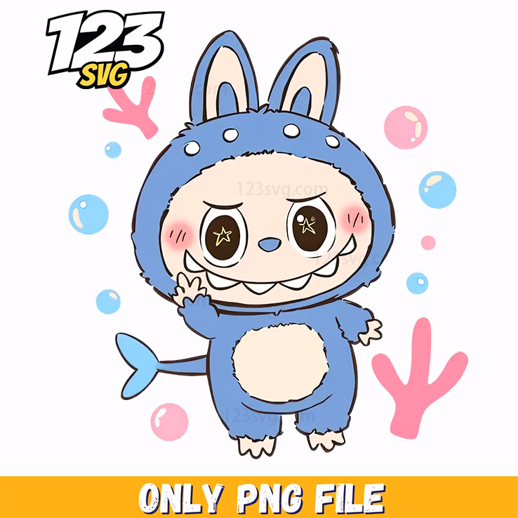 blue underwater labubu png, all colorful labubu characters png, labubu candy png