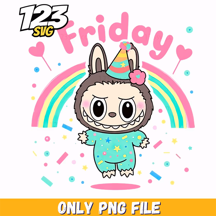 friday party labubu png, cute labubu png, labubu candy png