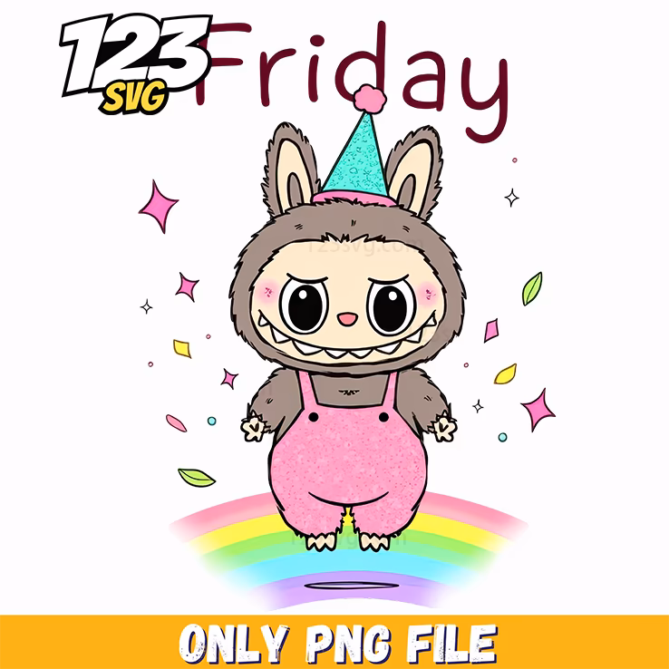 friday rainbow labubu png, cute labubu toys png, labubu png