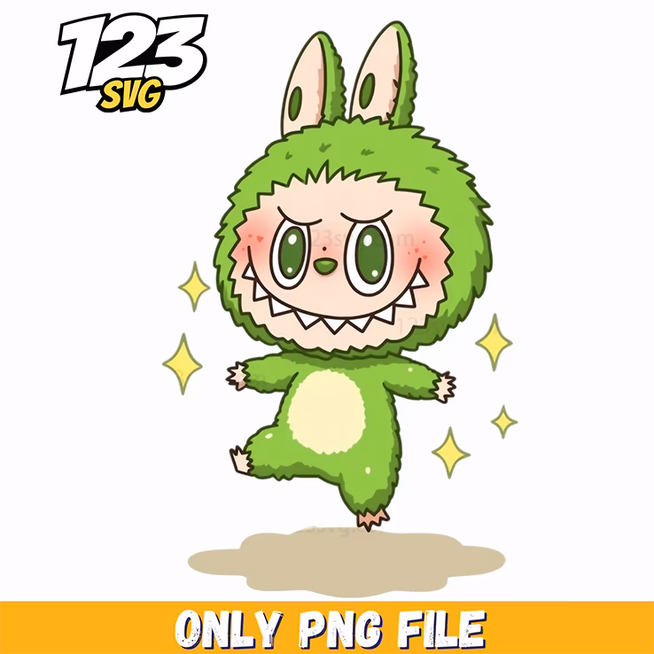 green sparkle labubu png, labubu png, labubu png