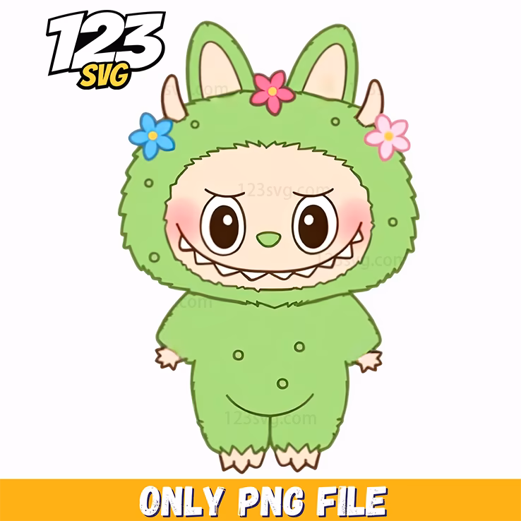green horn labubu png, labubu png, labubu cartoon png