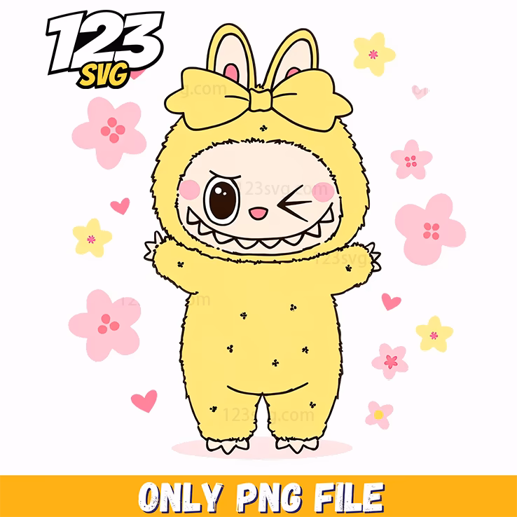floral labubu character png, labubu characters png, labubu characters png