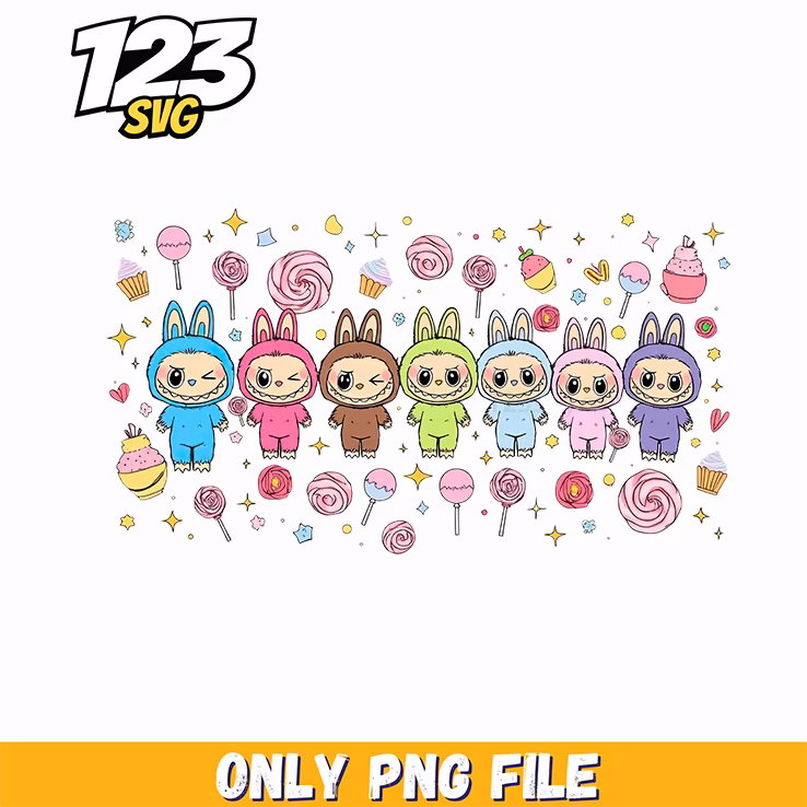 kawaii labubu candy bundle png, labubu candy, candy png