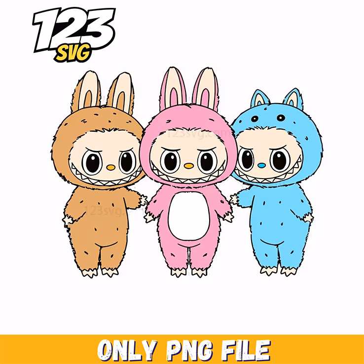 labubu trio pastel png, labubu png, labubu png