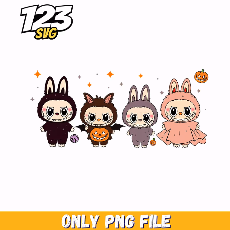 pastel labubu friends png, all types of labubu png, labubu art png