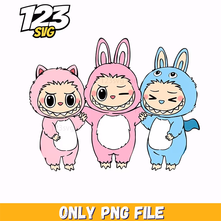 pink blue labubu duo png, labubu characters png, labubu toys png