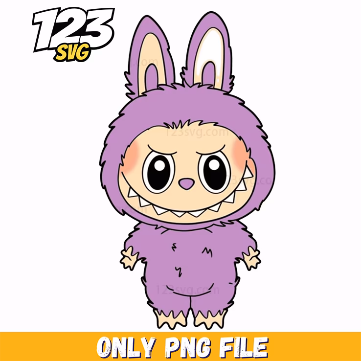 purple bunny labubu png, labubu png, labubu png character