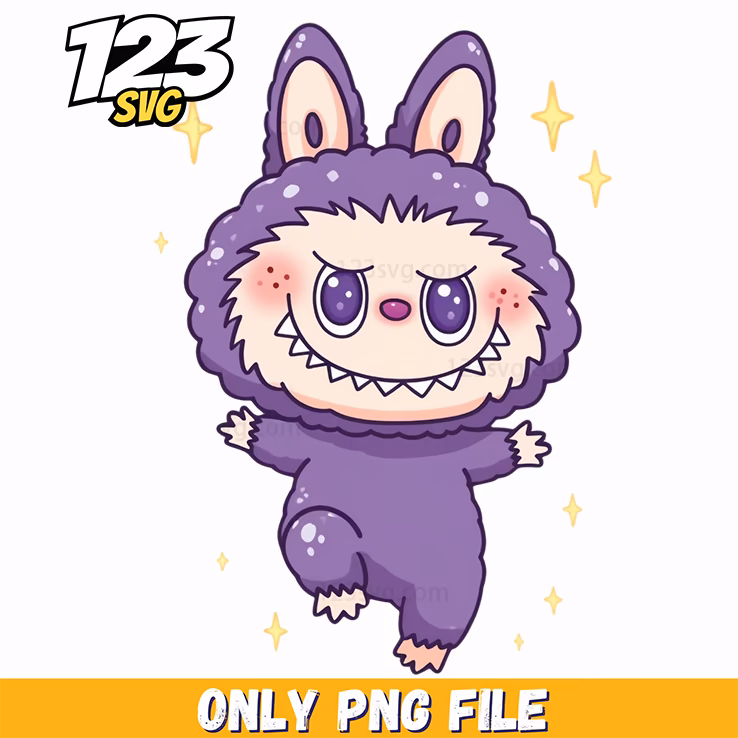 purple monster labubu png, labubu monster png, labubu monster clipart
