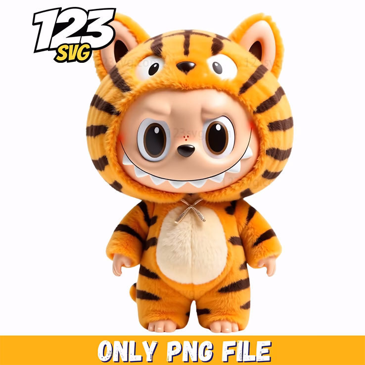 tiger labubu costume png, labubu costume, labubu png costume