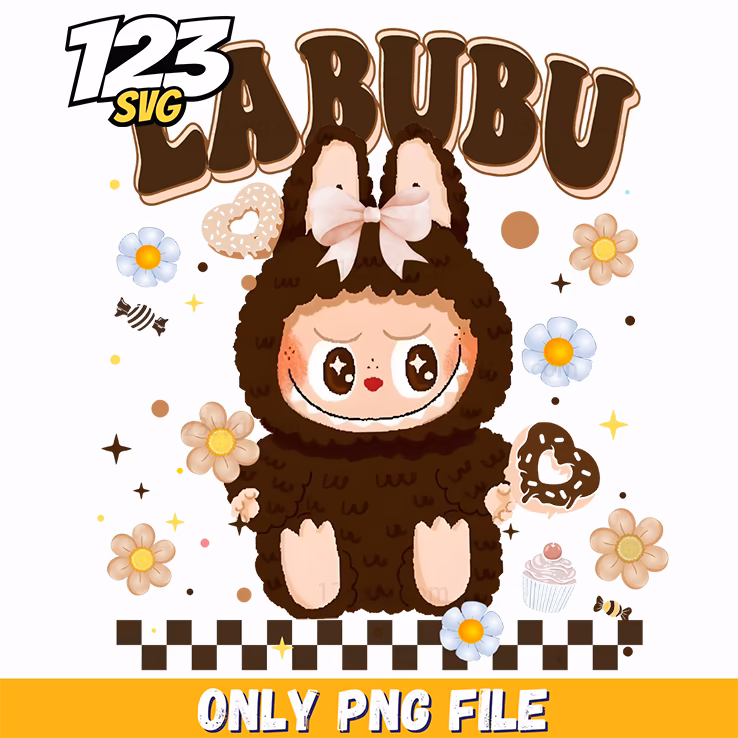 vintage labubu floral png, labubu floral png, labubu floral clipart