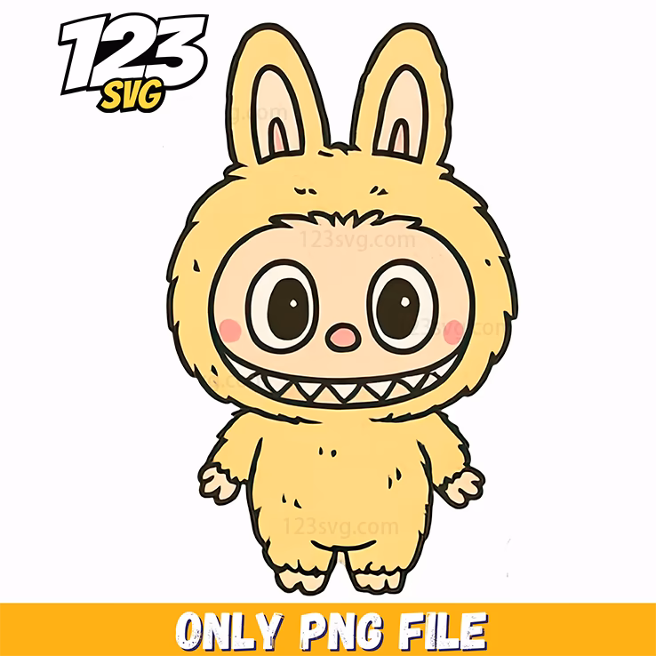 yellow kawaii bunny labubu png, cute labubu png, labubu kawaii png images