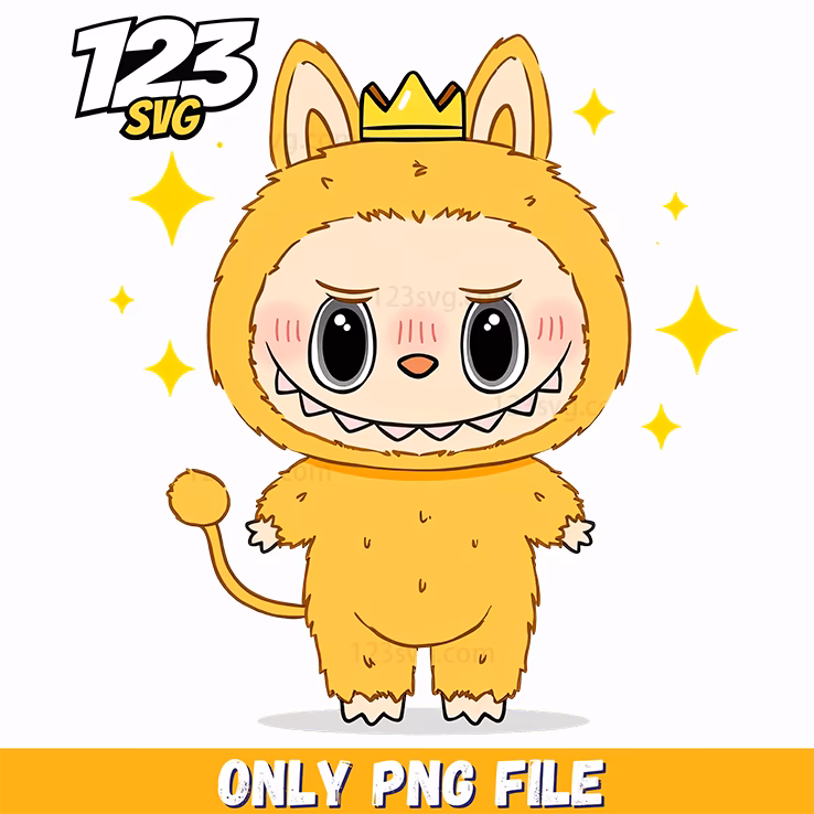 yellow king bunny labubu png, labubu bunny png, bunny labubu png