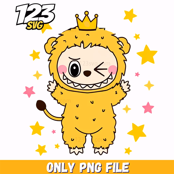 yellow king labubu png, labubu png, labubu yellow king