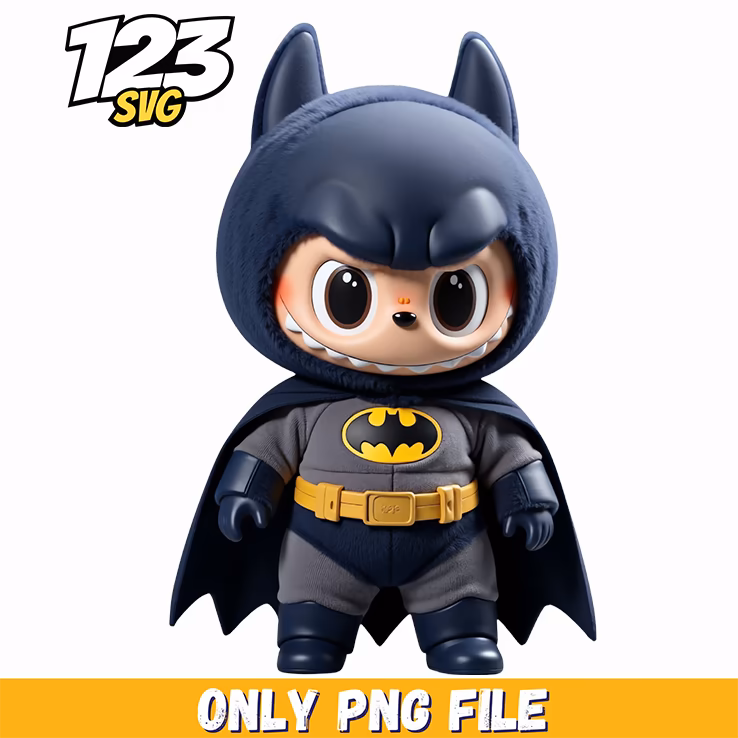 batman superhero labubu png, dc superhero labubu png, labubu superhero png