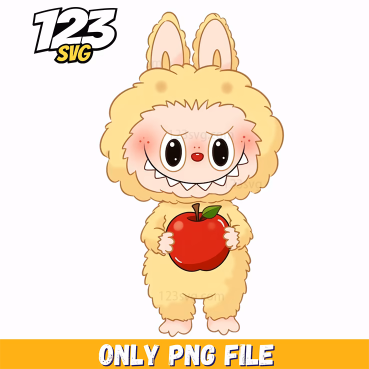 apple bunny labubu png, labubu bunny png, labubu apple bunny