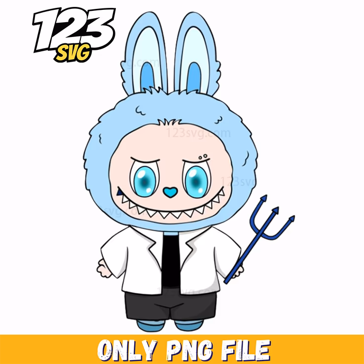 blue devil labubu png, free labubu png, labubu png transparent