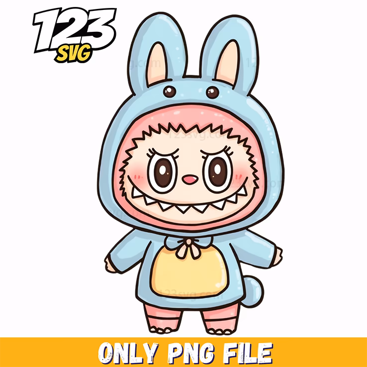 blue hoodie girl labubu png, labubu girl hoodie, labubu hoodie girl png