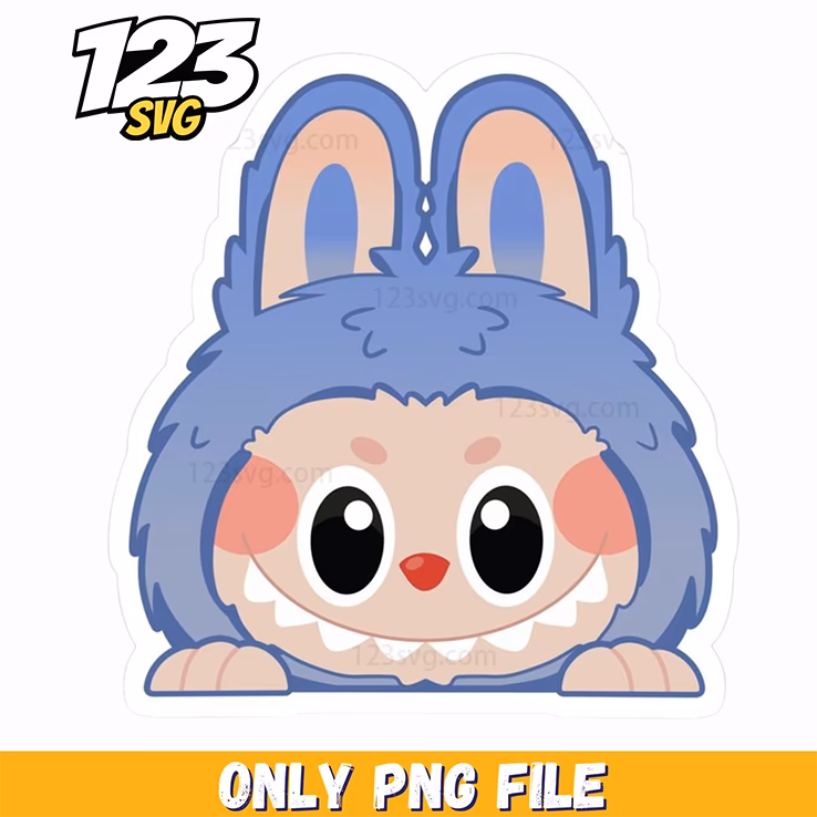 blue mini bunny png, blue bunny clipart, mini bunny clipart png