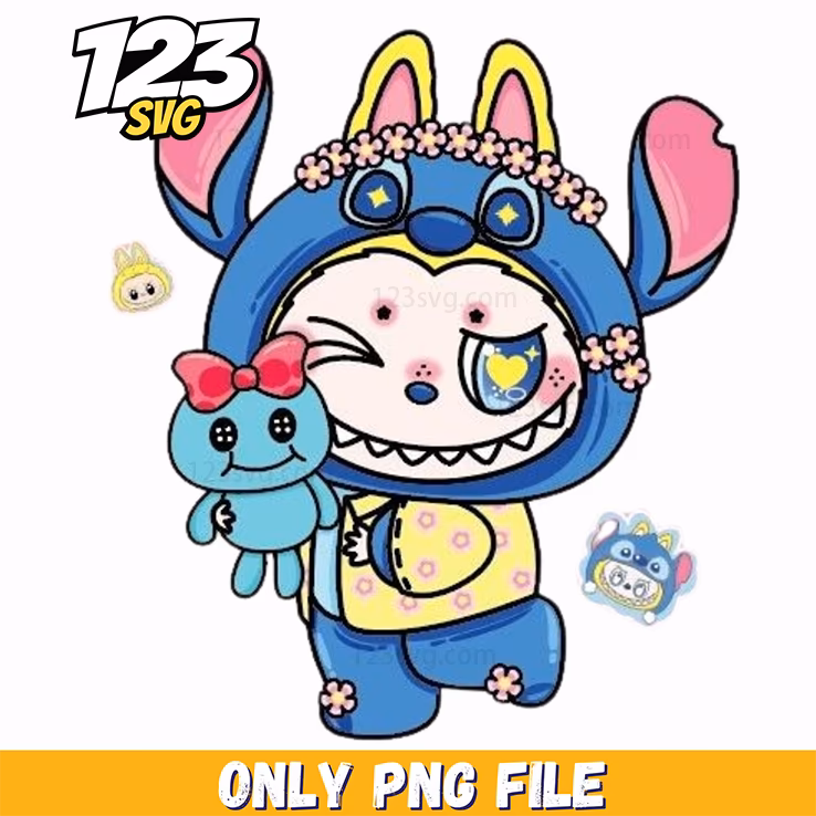 blue alien labubu png, alien labubu png, labubu alien png
