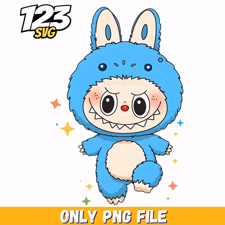 blue sparkle bunny labubu png, labubu png bunny, labubu sparkle bunny