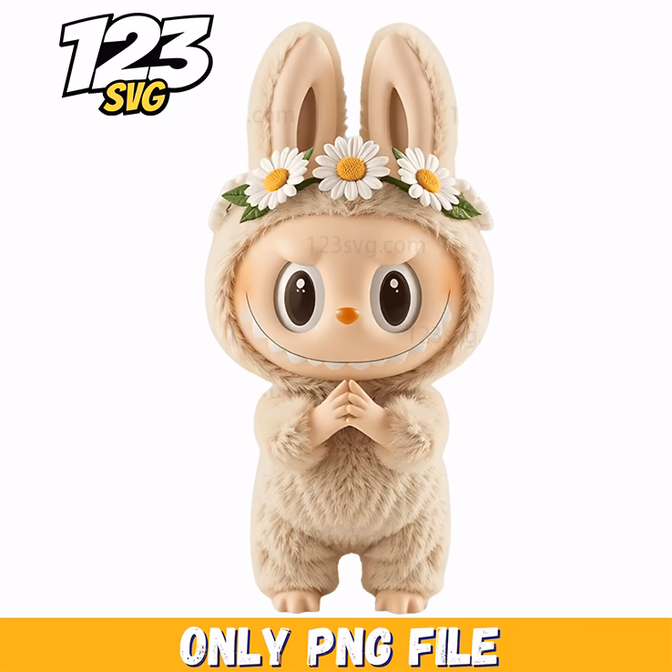 boho bunny flower crown png, bunny flower crown png, flower crown bunny png